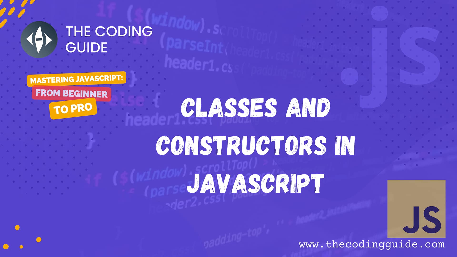 Classes and Constructors in JavaScript